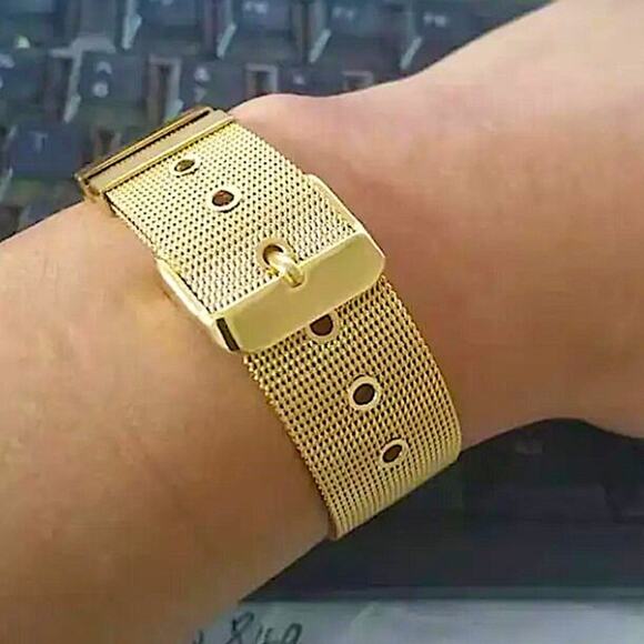 Gold Plated Belt Buckle Unisex Bracelet - Picture 1 of 3